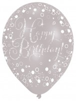 6 mousserende balloner Tillykke med fødselsdagen