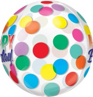 Orbz Ballon Happy Birthday gepunktet