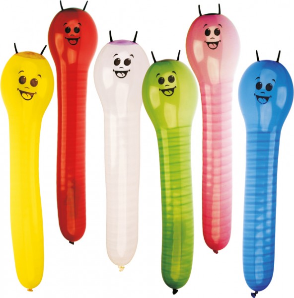 Set of 6 figure balloons funny caterpillars colorful