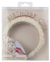 Widok: Opaska na głowę z perłami, urodzinowa dziewczynka