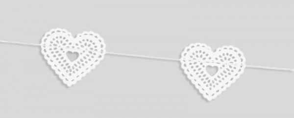 Girlanda koronkowa w kształcie serca 1,8 mx 8 cm