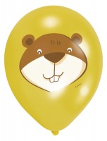 Preview: 6 balloons fox & beaver 28cm