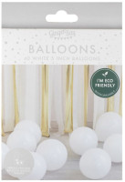 Widok: 40 eko balonów lateksowych białych