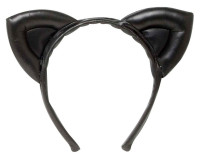 Cat Ears Headband Made of Synthetic Leather