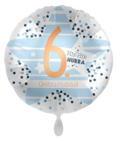6. Geburtstag Folienballon Happy Star 45cm