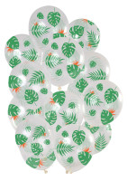 15 globos de látex hojas tropicales