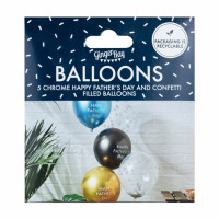 Aperçu: 5 ballons en latex Happy Fathers Day 31cm