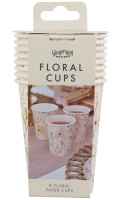 Preview: 8 paper cups Sea of Flowers 250ml