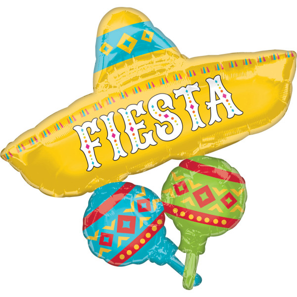 Hot Fiesta Sombrero folieballon 78 x 81 cm