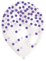 Förhandsgranskning: 6 ballonger färgglada konfetti regn 27,5 cm