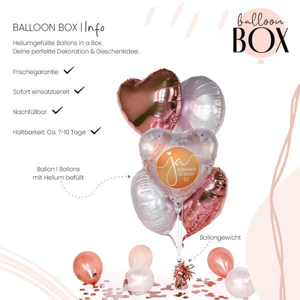 Heliumballon in der Box Ja Glückwunsch zur Hochzeit 3