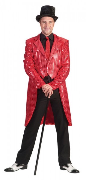 Vis glamour sequin tailcoat rød