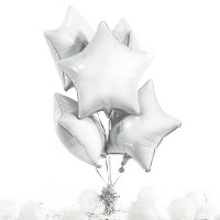 Vorschau: 5 Heliumballons in der Box White Star