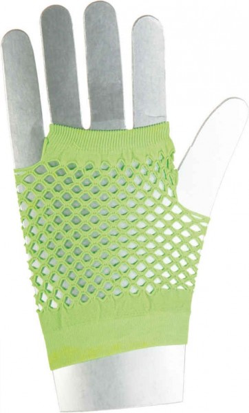 Short fishnet gloves in neon green