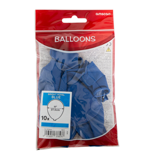 10 royal blue balloons party fire 27.5cm
