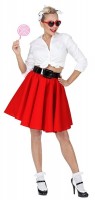 Oversigt: 50'ers nederdel til kvinder rød