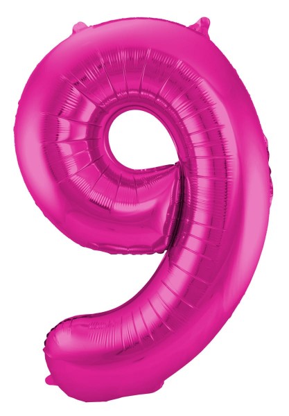 XXL number balloon 9 magenta 86cm