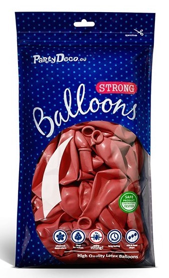 100 Partystar metallic Ballons rot 27cm 2