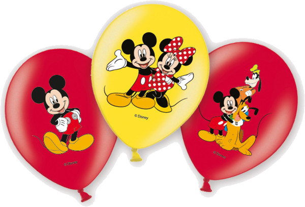 6 Mickey Mouse Familie Luftballons 27,5cm