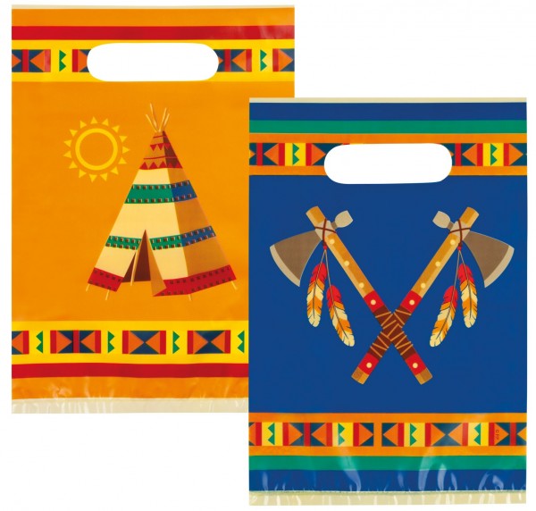 6 Indianer Party Geschenktüten In Zwei Farben