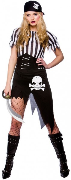 Pirate bride costume with skull print