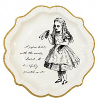 Vorschau: 12 Alice Tea Party Pappteller 23cm