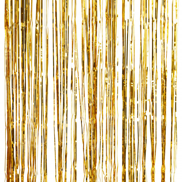 Golden metallic magic tinsel curtain