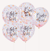 5 globos de confeti para niña recién nacida 30cm