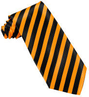 Widok: Krawat w czarno-pomarańczowe paski