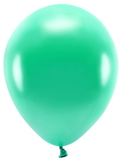 10 Ballons Eco métalliques vert émeraude 26cm