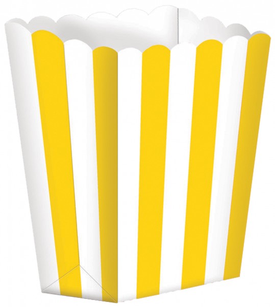 5 pudełek z przekąskami w formie bufetu żółtego