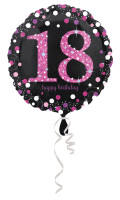 Lyserød ballon af 18. fødselsdag folie 43cm