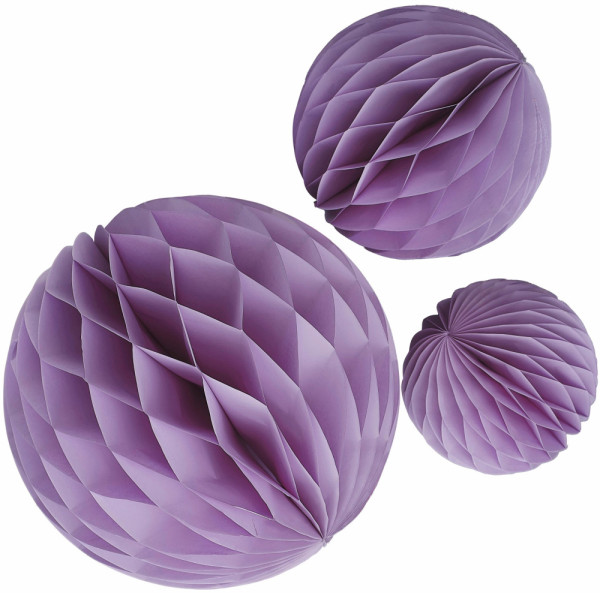 3 Paarse Eco Honingraatballen