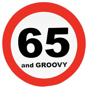 Geburtstags Verkehrsschild 65 And Groovy 50cm
