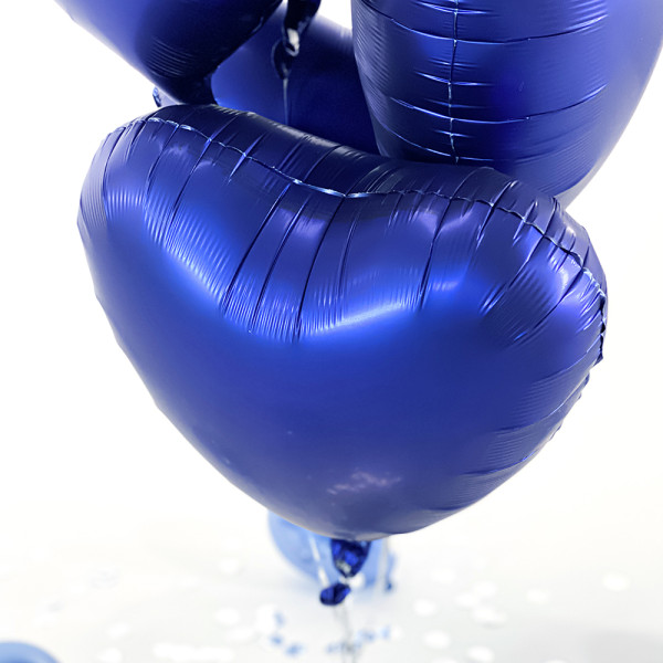 5 Heliumballons in der Box Blue Heart matt 3