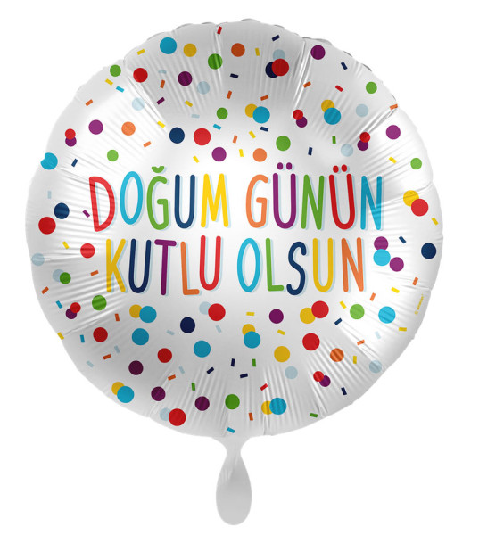 Ballon aluminium confetti anniversaire TR 43cm