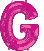 Folie ballon letter G roze XL 81cm