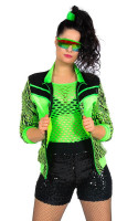 Vista previa: Llamativa chaqueta de entrenamiento verde neón para mujer.