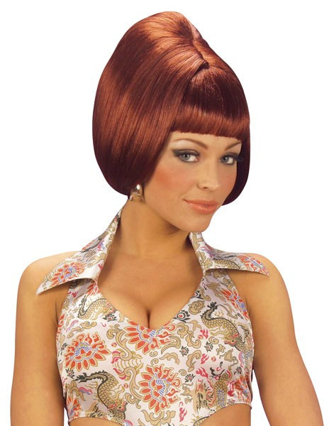 70s red women's bob wig