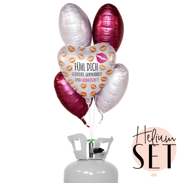 Fühl Dich Ballonbouquet-Set mit Heliumbehälter