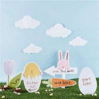 6 zoeklabels voor konijnen Rosy Easter eggs