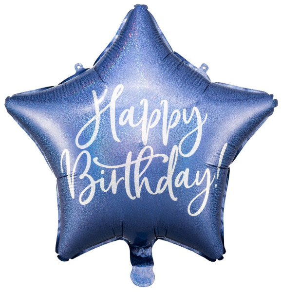 Blue Star Birthday Balloon 40cm