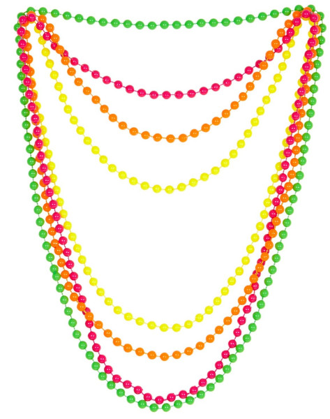 Komplet kolorowych naszyjników z pereł neonowych