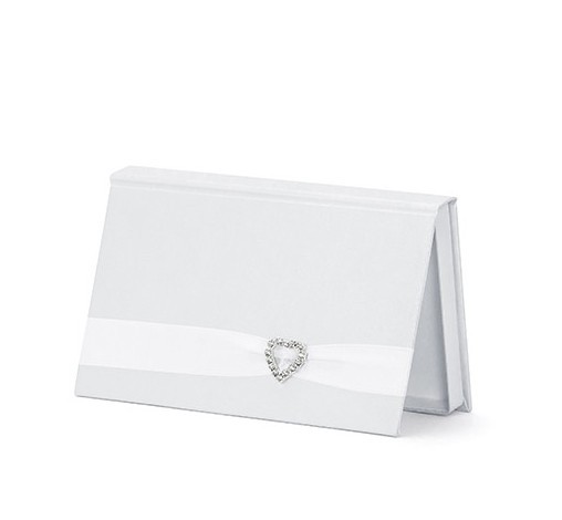 Romantyczne perłowe pudełko z białą perłą z sercem