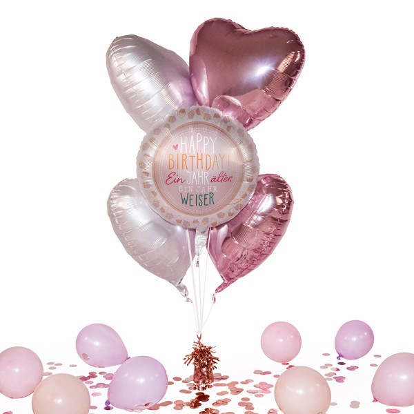 Heliumballon in der Box Birthday Cupcakes