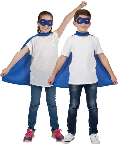 Niebieski zestaw kostiumów superbohatera dla dzieci