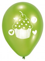 Vorschau: 6 Cupcake Party Luftballons 23 cm