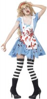 Vista previa: Disfraz de niña zombie sangrienta