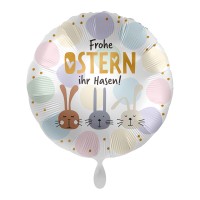 Frohe Ostern ihr Hasen Ballon 43cm
