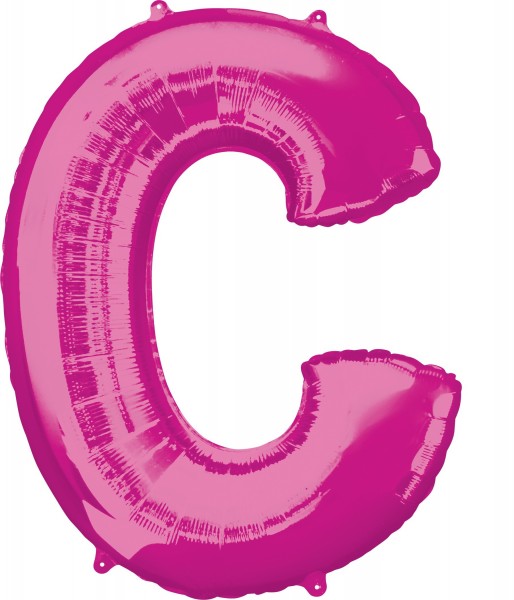 Globo de lámina letra C rosa XL 81cm